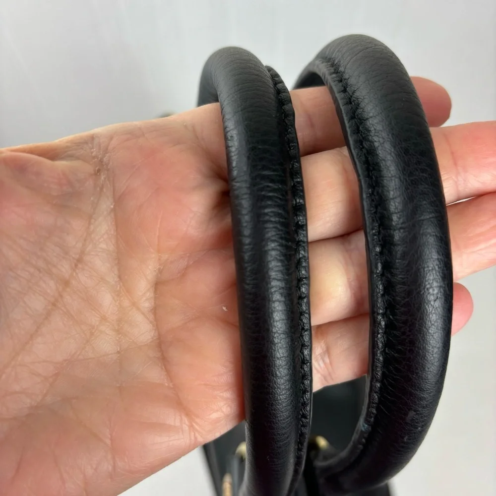 Emma Fox black leather bag/crossbody strap/cheetah animal print accent-EUC - Picture 3 of 15